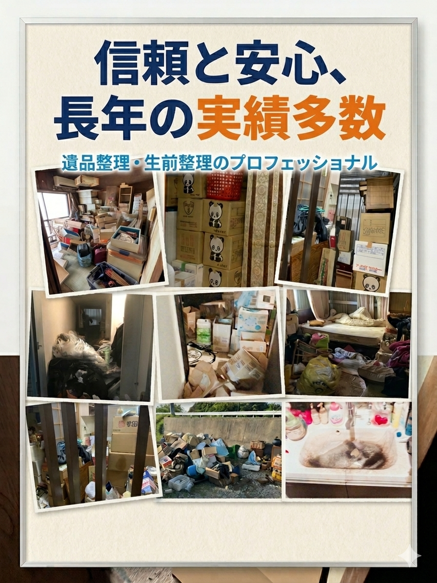 信頼と安心、長年の実績多数 — ゴミ屋敷清掃・遺品整理